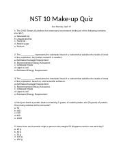 NST 10 Make up Quiz