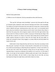 A Theory of Adult Learning Andragogy.docx