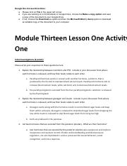 ANATOMY Module Thirteen Lesson One Activity One.pdf
