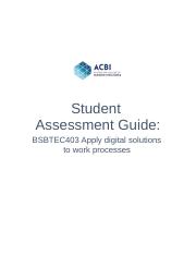 BSBTEC403 Student Assessment Guide (1).docx