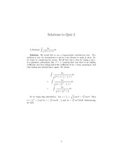 Quiz 2 Solution on Calculus II