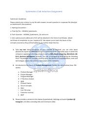 Systematics Induction Assignment.pdf