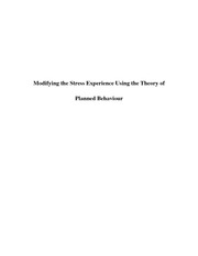 Modifying Stress Using the Theory of Planned Behaviour