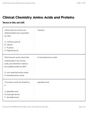 Clinical Chemistry Amino Acids and Proteins Flashcards | Quizlet.pdf