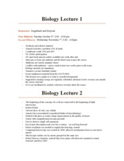 Biology Lecture 1+2