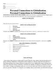 Idenity and Globalization - Chart Connection to identity and challenges.docx