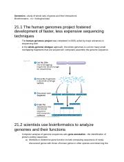 21 genomes and their evolution.docx