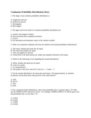 Sample Questions - Continuous Probability Distributions