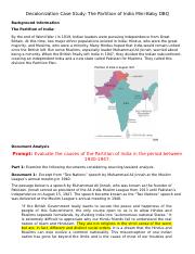 Decolonization and Partition of India Mini DBQ.docx