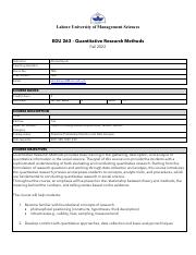 EDU 263 - Quantitative Research Methods Course outline.pdf