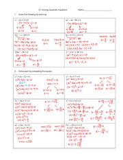 3.7 Solving Quadratic Equations