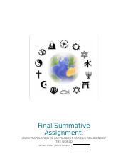 Final Summative Assignment World Religion
