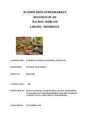 mini supermarket business plan in kenya