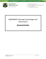 BSBINM601 _Assessment Tasks