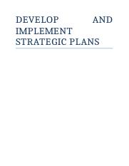 DEVELOP AND IMPLEMENT STRATEGIC PLANS