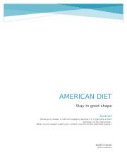 American Diet Report    Diet2 lesson7