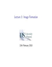 Lecture 3: Image Formation
13th February 2018
Recap
 Comma and semicol