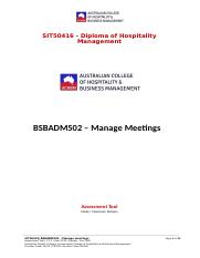 Ass Tool_BSBADM502 Manage meetings.docx