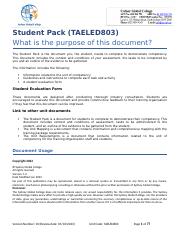 TAELED803 Student Pack V10.0.docx
