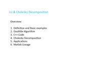 LU and Cholesky Decompositon in C++ and MATLAB