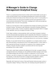 change management essay introduction