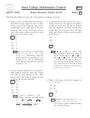 MathContest2016Key.pdf