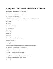 Chapter 7 The Control of Microbial Growth
