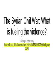 the syrian civil war what is fueling the violence essay