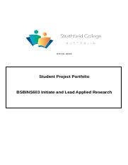 BSBINS603 Student Project Portfolio.docx