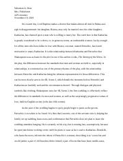 Independent Reading Essay 2 - Taming of the Shrew 