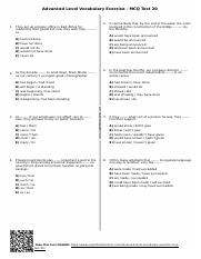 Advanced Level Vocabulary Exercise – MCQ Test 20.pdf