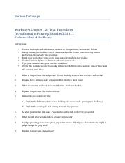 Chapter 12 Worksheet