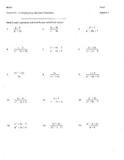 Answers 8 - 4 Simplifying Rational Expressions