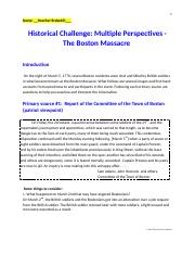 ANSWER SHEET Historical Challenge Multiple Perspectives - The Boston Massacre-2.rtf