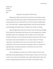 Frankenstein Critical Analysis Evaluation Essay.docx