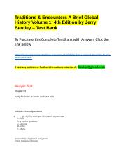 Traditions & Encounters A Brief Global History Volume 1, 4th Edition by Jerry Bentley – Test Bank.do