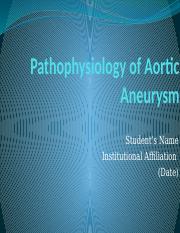 Pathophysiology of Aortic aneurysm- without narration.pptx