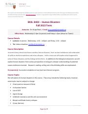 BIO 3HD3 - Human Disasters - F2023.docx