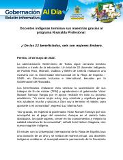 19.05.2022. Boletín de Prensa. Maestrías Indígenas.docx