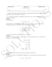 Quiz 2 Solution on Projectile Motion