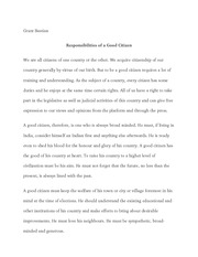 duties of a citizen essay