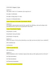 CJUS-201 Constitutional Limits on Criminal Law Chapter 2 Quiz.docx