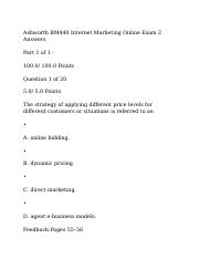 Ashworth BM440 Internet Marketing Online Exam 2 Answers.docx