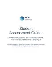 BSBPUB402-BSBPUB403 Student Assessment Guide.docx