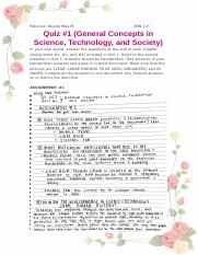 Quiz #1 (General Concepts in Science, Technology, and Society).docx