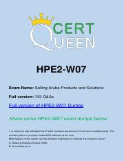 Latest HP HPE2-W07 Exam Dumps.pdf
