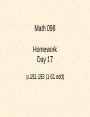 Math 098 Day 17-Homework Exponents II and Scientific Notation.ppt