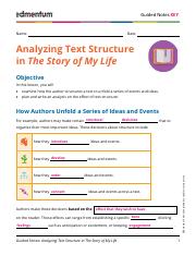 KEY_Guided Notes_English 9_A3.06_Analyzing Text Structure in The Story of My Life_FINAL.pdf
