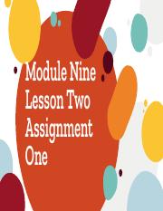 Module Nine Lesson Two Assignment One.pdf
