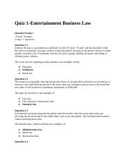 Quiz 1-Entertainment Business Law .docx